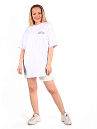 Женская Туника-футболка Оверсайз К-298 Белая