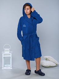 Детский халат "Банька" / Синий