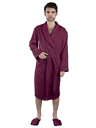 Мужской халат махровый цветной Бордо