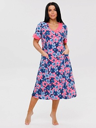 Женское платье Пл-90(К) / Розовый (цветы)