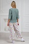Пижама (джемпер и брюки) из кулирки Жасмин / Завтрак зеленый