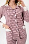 Пижама женская (жакет и брюки) из футера Салли / Горошек на кофе, экрю
